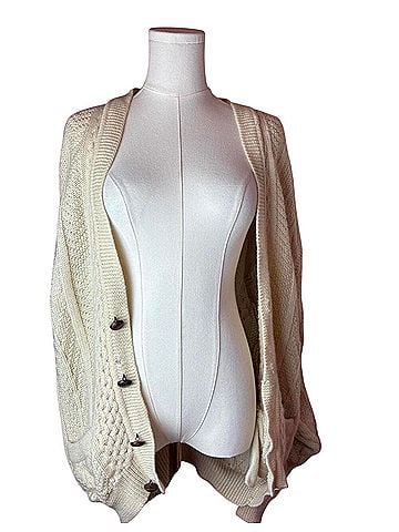 wool& cottage wool fishermen vintage cable knit cardigan Wool Cardigan (view 1)