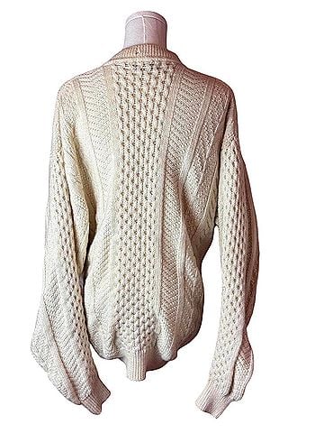 wool& cottage wool fishermen vintage cable knit cardigan Wool Cardigan (view 2)