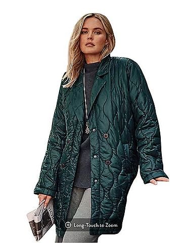 SIGRID OLSEN for J. JILL Quilted Longline Puffer Jacket Coat (view 1)