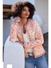 Boston Proper 100% Polyester Floral Pink Ivory Blazer Size 12 - photo 4
