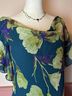 Robbie Bee Floral Blue Green Purple Cocktail Dress Size 12 - photo 10