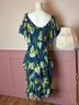 Robbie Bee Floral Blue Green Purple Cocktail Dress Size 12 - photo 8