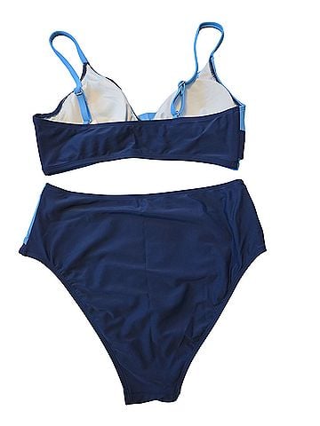 Cupshe blue colorblock scoop neck top high waist bottom Two Piece Swimsuit (view 2)
