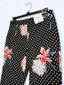 Topshop Polka Dots Floral Black White Pink Casual Pants Size 6 - photo 4