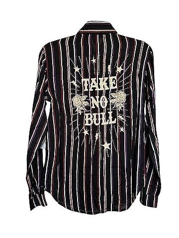 Rock & Roll Cowgirl TAKE NO BULL Long Sleeve Button-Down Shirt (view 1)