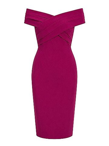 Ralph Lauren Crepe Off Shoulder Cocktail Dress (view 1)