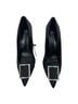 MNG 100% Satin Solid Black Heels Size EU 37 - photo 3