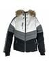 NILS 100% Polyester Color Block Black Gray White Snow Jacket Size 8 - photo 5