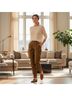 Coldwater Creek 100% Silk Brown Gold Silk Pants Size 6 - photo 4
