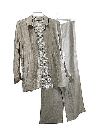 Anne Fontaine shirt and wide-leg trousers size 42 Lagen Eileen Long Sleeve Blouse (view 2)