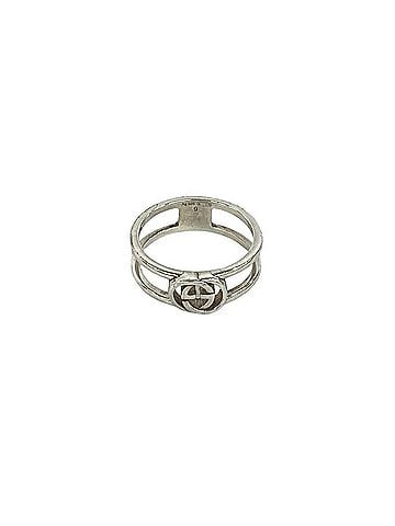Gucci GUCCI Interlocking G Logo Motif Sterling Silver 925 Ring, Finger Accessory, Men's &amp; Women's, Silver, 42267 (view 1)