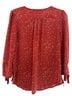 Fun2Fun 100% Polyester Floral Red Long Sleeve Blouse Size S - photo 2