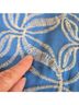 Solitaire 100% Rayon Graphic Blue White 3/4 Sleeve Blouse Size L - photo 5