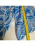 Solitaire 100% Rayon Graphic Blue White 3/4 Sleeve Blouse Size L - photo 7