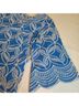 Solitaire 100% Rayon Graphic Blue White 3/4 Sleeve Blouse Size L - photo 4