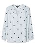Como Black Polka Dots Blue White Long Sleeve Blouse Size 1X - photo 3