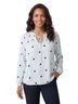 Como Black Polka Dots Blue White Long Sleeve Blouse Size 1X - photo 2