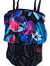 2Bamboo Floral Black Blue One Piece Swimsuit Size M - photo 2