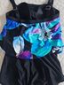2Bamboo Floral Black Blue One Piece Swimsuit Size M - photo 4