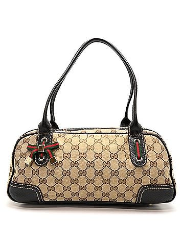 Gucci Gucci Princy Mini Boston Women's Handbag 161720 GG Canvas Brown (view 1)