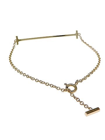Tiffany & Co. Tiffany &amp; Co. 0.12ct Diamond T Smile #M Women's Bracelet 60150751 750 Yellow Gold (view 2)