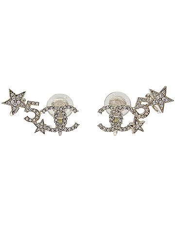 Chanel Chanel Coco Mark Star Rhinestone Earrings for Women AB8071 Metal (view 1)