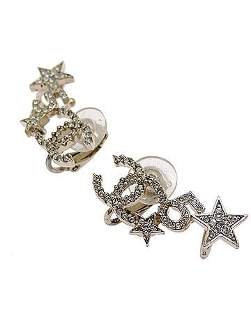 Chanel Chanel Coco Mark Star Rhinestone Earrings for Women AB8071 Metal (view 2)