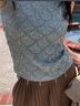 Alia Solid Graphic Gray Blue Tank Top Size 6 - photo 3