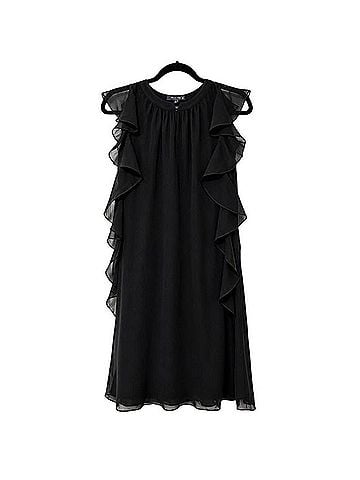 Madewell Silk Cascading Ruffle Shift Dress Casual Dress (view 1)