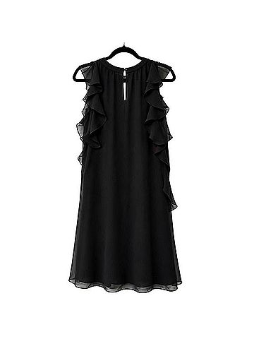 Madewell Silk Cascading Ruffle Shift Dress Casual Dress (view 2)