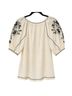 Max Studio Floral Ivory Black Short Sleeve T-Shirt Size XS - photo 3