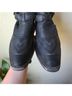 Roper 100% Faux Leather Chevron-herringbone Black Ankle Boots Size 10 - photo 5