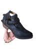 Roper 100% Faux Leather Chevron-herringbone Black Ankle Boots Size 10 - photo 1