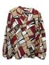 Alfred Dunner 100% Polyester Print Multi Color Long Sleeve Button-Down Shirt Size 24 - photo 1