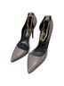 Thomas Wylde Solid Gray Gold Heels Size 9 - photo 4