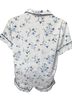 Birdy Grey Floral White Blue Short Sleeve Button-Down Shirt Size XL - photo 2