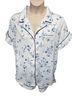 Birdy Grey Floral White Blue Short Sleeve Button-Down Shirt Size XL - photo 1