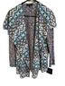 Ellen Tracy Fair Isle Gray White Teal Cardigan Size S - photo 1