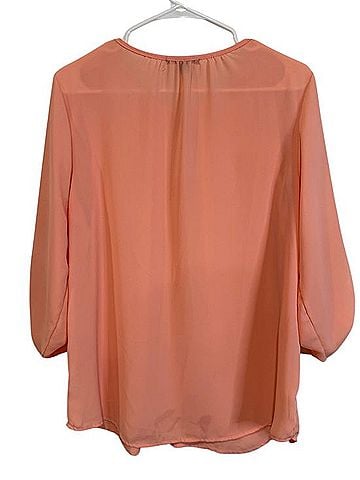 Espresso Button-Front Roll-Tab Blouse Short Sleeve T-Shirt (view 2)
