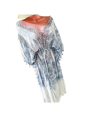Surf Gypsy Saltwind &amp; Daydreams Breezy Crochet-Trim kimono coverup of Ocean Whispers Casual Dress (view 2)