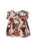 Andree Floral Multi Color Short Sleeve Blouse Size L - photo 1