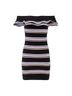 MSGM Stripes Black Cocktail Dress Size L - photo 1