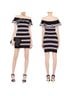 MSGM Stripes Black Cocktail Dress Size L - photo 2