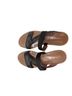Coach 100% Leather Print Black Brown Flip Flops Size 7 - photo 1