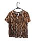 H&M Snake Print Multi Color Short Sleeve Blouse Size M - photo 1