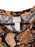 H&M Snake Print Multi Color Short Sleeve Blouse Size M - photo 2