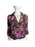 ECI 100% Silk 100% Polyester Floral Brown Pink Blazer Size 4 - photo 1