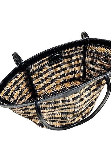 Madewell Paper Straw Gingham Tote Bag Tote (view 2)