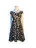 Aidan Mattox 100% Polyester 4% Elastane Floral Black White Cocktail Dress Size 6 - photo 1