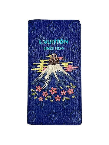 Louis Vuitton Louis Vuitton Portefeuille Brazza Long Wallet NIGO Bi-fold Monogram Blue M25985 Men's (view 1)